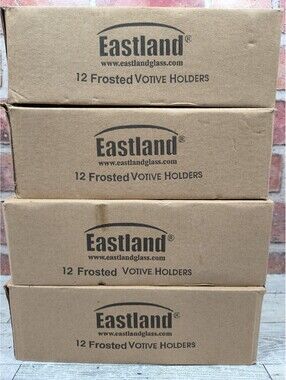 Eastland Glass Frosted Votive Holders 3 Sets (12)  1 Partial (11) Total 47 NIB